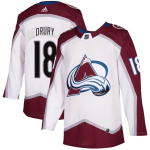 Men's Adidas Colorado Avalanche Jack Drury White 2020/21 Away Jersey - Authentic
