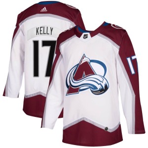 Men's Adidas Colorado Avalanche Parker Kelly White 2020/21 Away Jersey - Authentic