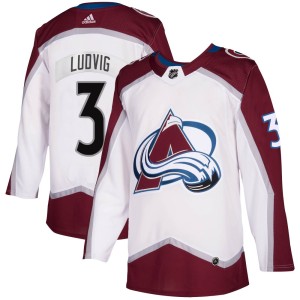 Men's Adidas Colorado Avalanche John Ludvig White 2020/21 Away Jersey - Authentic