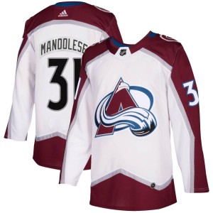 Men's Adidas Colorado Avalanche Kevin Mandolese White 2020/21 Away Jersey - Authentic