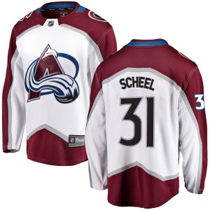Men's Fanatics Branded Colorado Avalanche Adam Scheel White Away Jersey - Breakaway