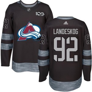 Men's Colorado Avalanche Gabriel Landeskog Black 1917-2017 100th Anniversary Jersey - Authentic