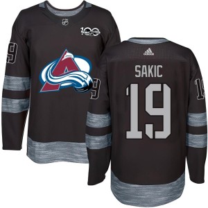 Men's Colorado Avalanche Joe Sakic Black 1917-2017 100th Anniversary Jersey - Authentic