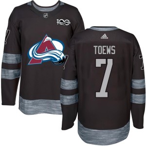 Men's Colorado Avalanche Devon Toews Black 1917-2017 100th Anniversary Jersey - Authentic