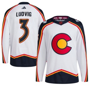 Youth Adidas Colorado Avalanche John Ludvig White Reverse Retro 2.0 Jersey - Authentic