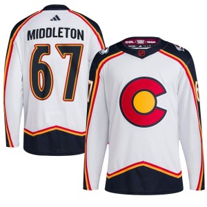 Youth Adidas Colorado Avalanche Keaton Middleton White Reverse Retro 2.0 Jersey - Authentic