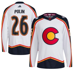 Youth Adidas Colorado Avalanche Jason Polin White Reverse Retro 2.0 Jersey - Authentic