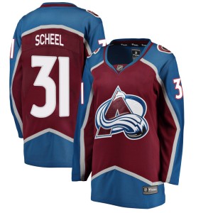Women's Fanatics Branded Colorado Avalanche Adam Scheel Maroon Home Jersey - Breakaway