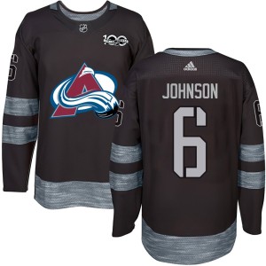 Youth Colorado Avalanche Erik Johnson Black 1917-2017 100th Anniversary Jersey - Authentic