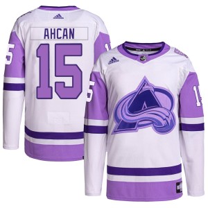 Youth Adidas Colorado Avalanche Jack Ahcan White/Purple Hockey Fights Cancer Primegreen Jersey - Authentic