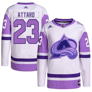 Youth Adidas Colorado Avalanche Ronnie Attard White/Purple Hockey Fights Cancer Primegreen Jersey - Authentic