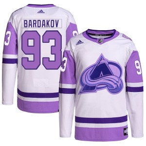 Youth Adidas Colorado Avalanche Zakhar Bardakov White/Purple Hockey Fights Cancer Primegreen Jersey - Authentic