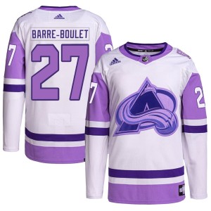 Youth Adidas Colorado Avalanche Alex Barre-Boulet White/Purple Hockey Fights Cancer Primegreen Jersey - Authentic