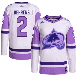 Youth Adidas Colorado Avalanche Sean Behrens White/Purple Hockey Fights Cancer Primegreen Jersey - Authentic