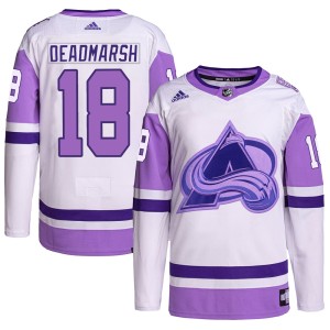 Youth Adidas Colorado Avalanche Adam Deadmarsh White/Purple Hockey Fights Cancer Primegreen Jersey - Authentic
