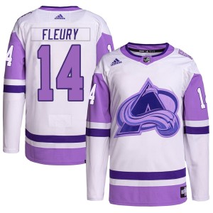 Youth Adidas Colorado Avalanche Theoren Fleury White/Purple Hockey Fights Cancer Primegreen Jersey - Authentic