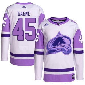 Youth Adidas Colorado Avalanche Alex Gagne White/Purple Hockey Fights Cancer Primegreen Jersey - Authentic