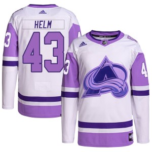 Youth Adidas Colorado Avalanche Darren Helm White/Purple Hockey Fights Cancer Primegreen Jersey - Authentic
