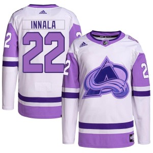 Youth Adidas Colorado Avalanche Jere Innala White/Purple Hockey Fights Cancer Primegreen Jersey - Authentic