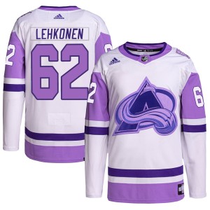 Youth Adidas Colorado Avalanche Artturi Lehkonen White/Purple Hockey Fights Cancer Primegreen Jersey - Authentic