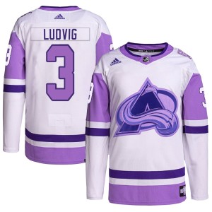 Youth Adidas Colorado Avalanche John Ludvig White/Purple Hockey Fights Cancer Primegreen Jersey - Authentic