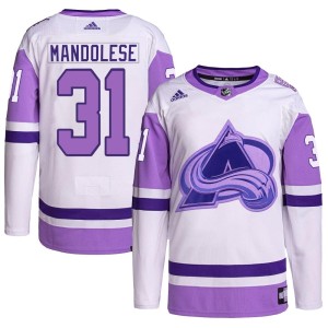 Youth Adidas Colorado Avalanche Kevin Mandolese White/Purple Hockey Fights Cancer Primegreen Jersey - Authentic