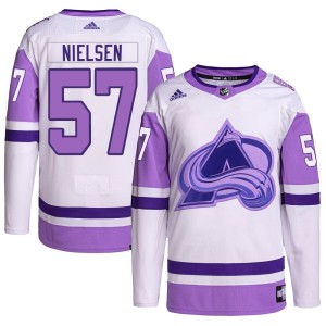 Youth Adidas Colorado Avalanche Tristen Nielsen White/Purple Hockey Fights Cancer Primegreen Jersey - Authentic