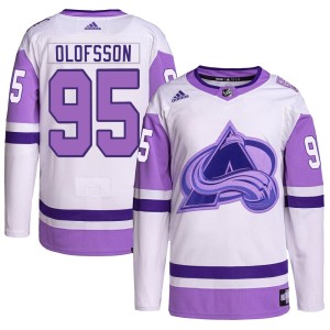 Youth Adidas Colorado Avalanche Victor Olofsson White/Purple Hockey Fights Cancer Primegreen Jersey - Authentic