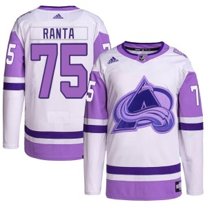 Youth Adidas Colorado Avalanche Sampo Ranta White/Purple Hockey Fights Cancer Primegreen Jersey - Authentic