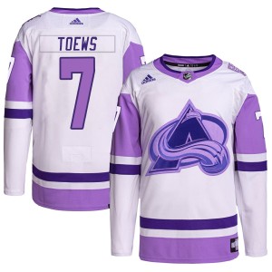 Youth Adidas Colorado Avalanche Devon Toews White/Purple Hockey Fights Cancer Primegreen Jersey - Authentic