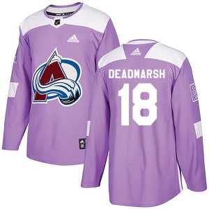 Men's Adidas Colorado Avalanche Adam Deadmarsh Purple Fights Cancer Practice Jersey - Authentic