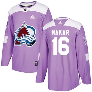 Men's Adidas Colorado Avalanche Taylor Makar Purple Fights Cancer Practice Jersey - Authentic