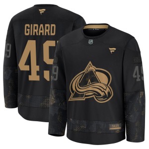 Men's Fanatics Colorado Avalanche Samuel Girard Black 2024 Military Appreciation Practice Jersey - Premium