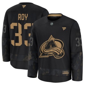Men's Fanatics Colorado Avalanche Patrick Roy Black 2024 Military Appreciation Practice Jersey - Premium