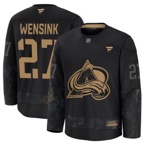 Men's Fanatics Colorado Avalanche John Wensink Black 2024 Military Appreciation Practice Jersey - Premium