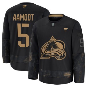 Youth Fanatics Colorado Avalanche Wyatt Aamodt Black 2024 Military Appreciation Practice Jersey - Premium