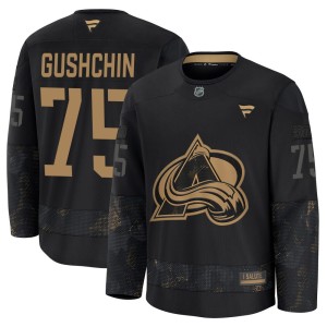 Youth Fanatics Colorado Avalanche Danil Gushchin Black 2024 Military Appreciation Practice Jersey - Premium