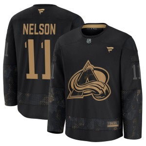 Youth Fanatics Colorado Avalanche Brock Nelson Black 2024 Military Appreciation Practice Jersey - Premium