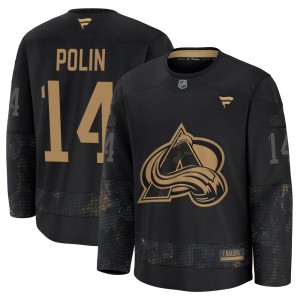 Youth Fanatics Colorado Avalanche Jason Polin Black 2024 Military Appreciation Practice Jersey - Premium