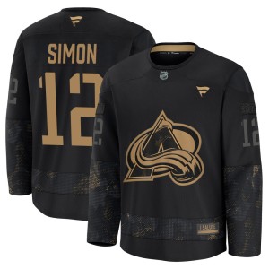 Youth Fanatics Colorado Avalanche Chris Simon Black 2024 Military Appreciation Practice Jersey - Premium