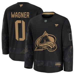 Youth Fanatics Colorado Avalanche Ryan Wagner Black 2024 Military Appreciation Practice Jersey - Premium