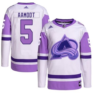 Men's Adidas Colorado Avalanche Wyatt Aamodt White/Purple Hockey Fights Cancer Primegreen Jersey - Authentic