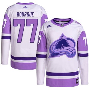 Men's Adidas Colorado Avalanche Raymond Bourque White/Purple Hockey Fights Cancer Primegreen Jersey - Authentic