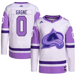 Men's Adidas Colorado Avalanche Alex Gagne White/Purple Hockey Fights Cancer Primegreen Jersey - Authentic