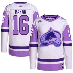 Men's Adidas Colorado Avalanche Taylor Makar White/Purple Hockey Fights Cancer Primegreen Jersey - Authentic