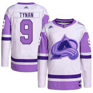 Men's Adidas Colorado Avalanche T.J. Tynan White/Purple Hockey Fights Cancer Primegreen Jersey - Authentic