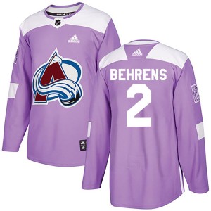 Youth Adidas Colorado Avalanche Sean Behrens Purple Fights Cancer Practice Jersey - Authentic
