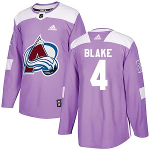 Youth Adidas Colorado Avalanche Rob Blake Purple Fights Cancer Practice Jersey - Authentic