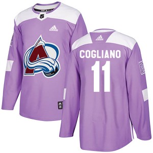 Youth Adidas Colorado Avalanche Andrew Cogliano Purple Fights Cancer Practice Jersey - Authentic