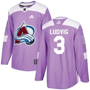Youth Adidas Colorado Avalanche John Ludvig Purple Fights Cancer Practice Jersey - Authentic